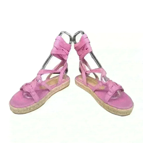 Stuart Weitzman Espadrille Platform Sandals, Pink Size 5.5 or 36 EU - Picture 4 of 10